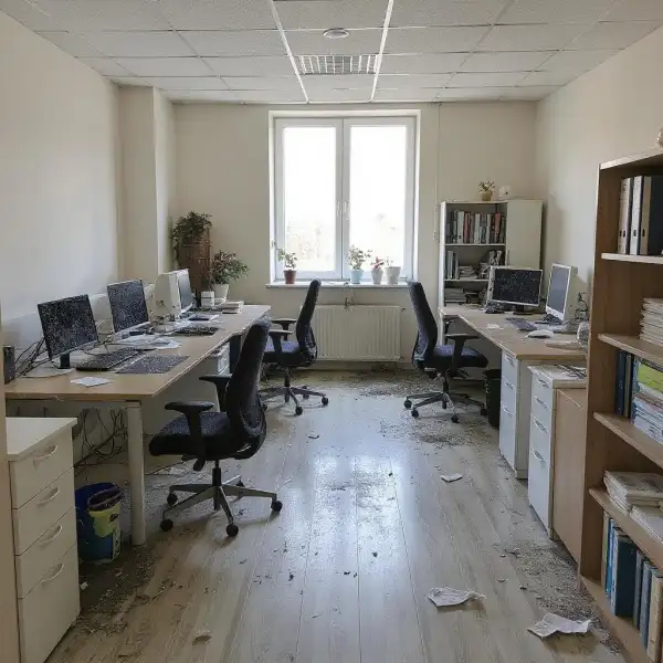 Утренняя уборка офиса - до уборки